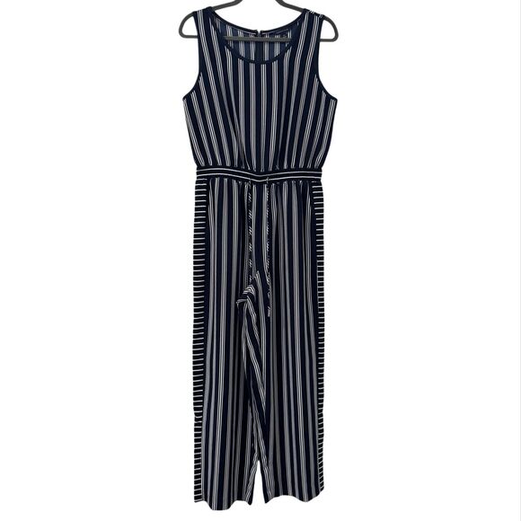 Tommy Hilfiger Sleeveless Striped Jumpsuit Small Nautical‎ Classic Modern Casual - Picture 1 of 7